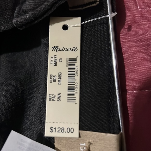 NWT Madewell black high rise skinny denim black jeans size 25 - Picture 9 of 9